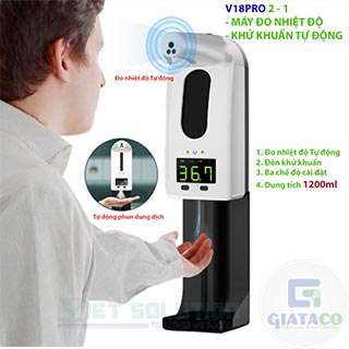 Máy đo nhiệt và khử khuẩn tự động V18 PRO